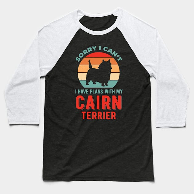 Funny Cairn Terrier Baseball T-Shirt by TheVintageChaosCo.